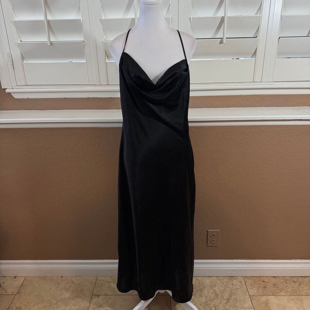 Vintage Y2K Sophia By Delicates Black Slip Dress Nightgown Sz M Romantic Grunge